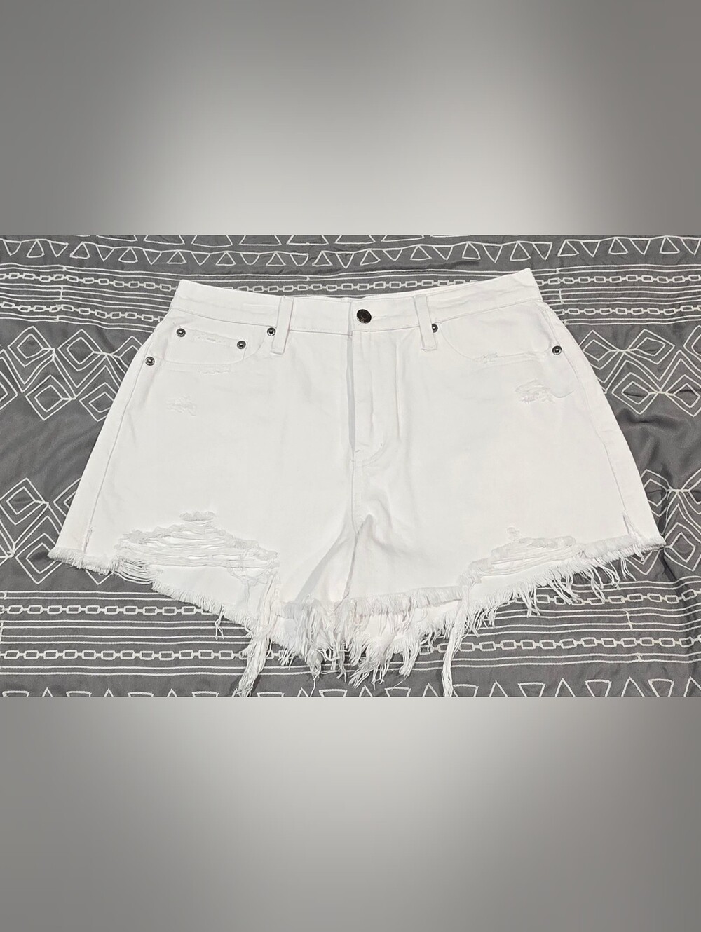 Pistola Nova High Waisted Relaxed Cuttoff Shirts In White Size 28